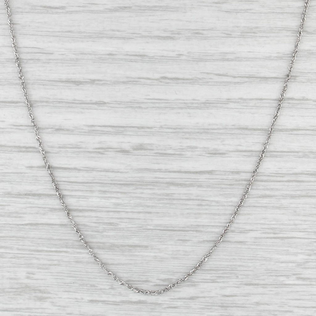 18" 1.1mm Fine Rope Chain Necklace 14k White Gold