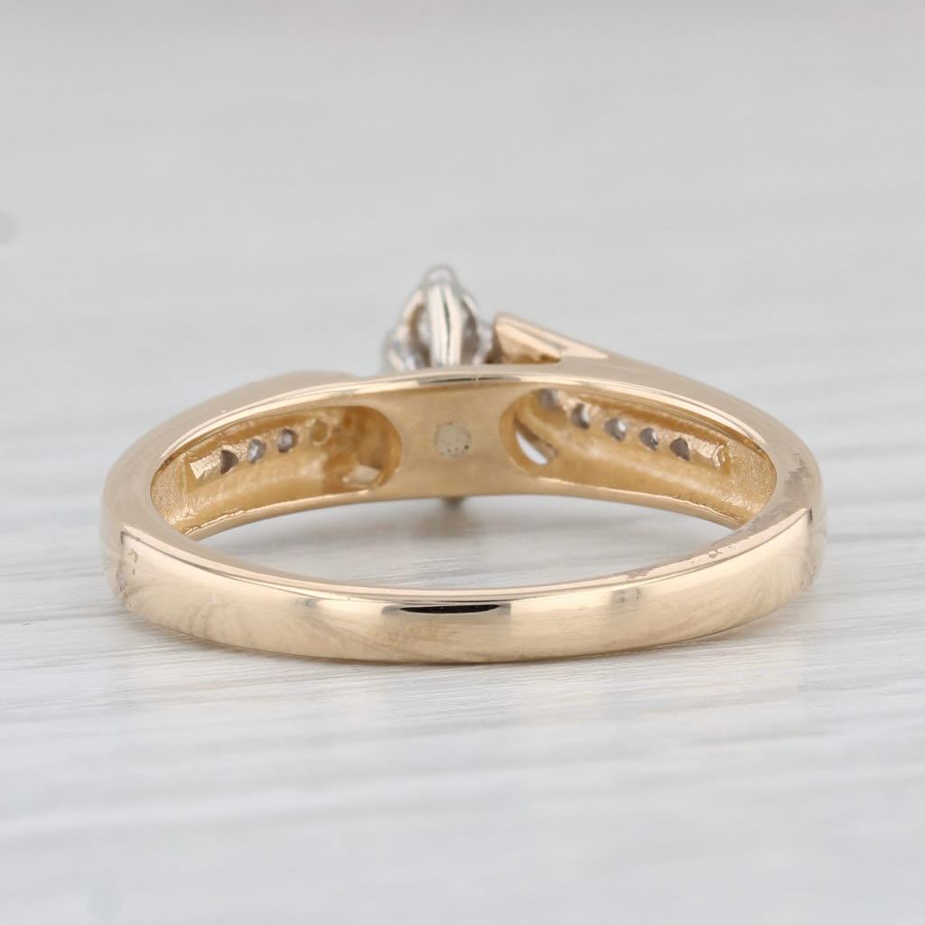 Light Gray 0.14ctw Diamond Engagement Ring 14k Yellow Gold Size 7 Marquise Setting