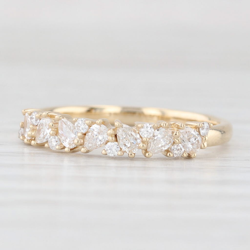 Light Gray New 0.43ctw Diamond Wedding Band 14k Yellow Gold Stackable Anniversary Ring 6.75