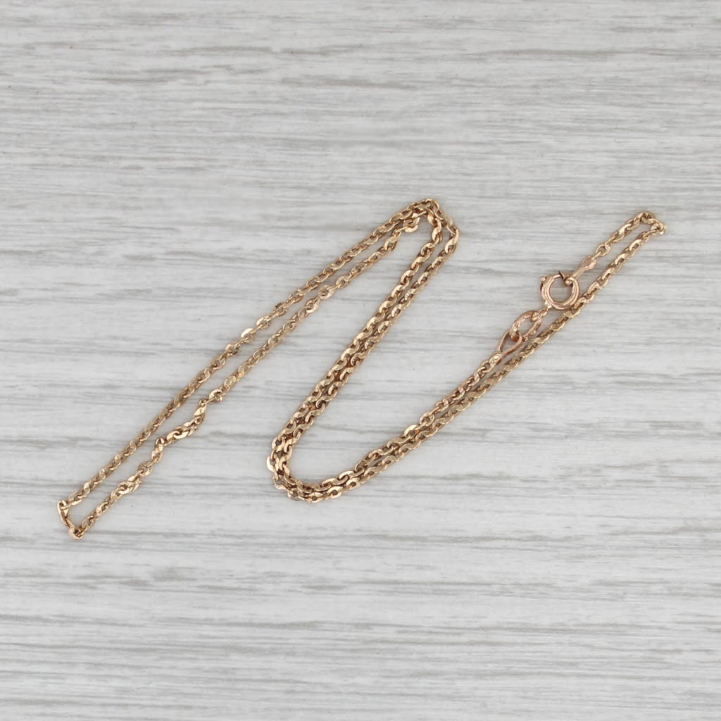 14" Cable Chain Necklace 18k Rose Gold 1.7mm