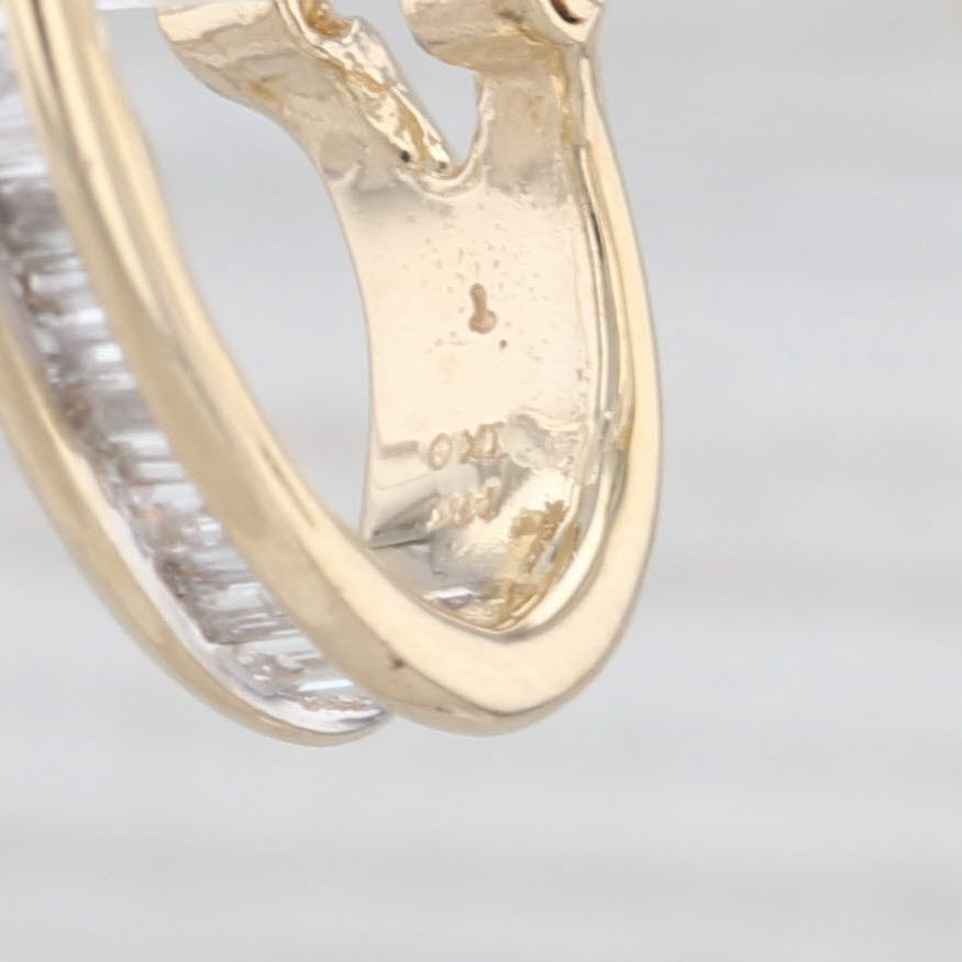 Light Gray 1ctw Diamond Journey J-Hook Earrings 14k Yellow Gold Omega Backs