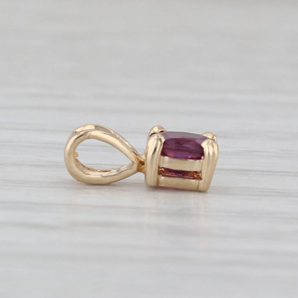 0.40ct Ruby Oval Solitaire Pendant 14k Yellow Gold Small Drop