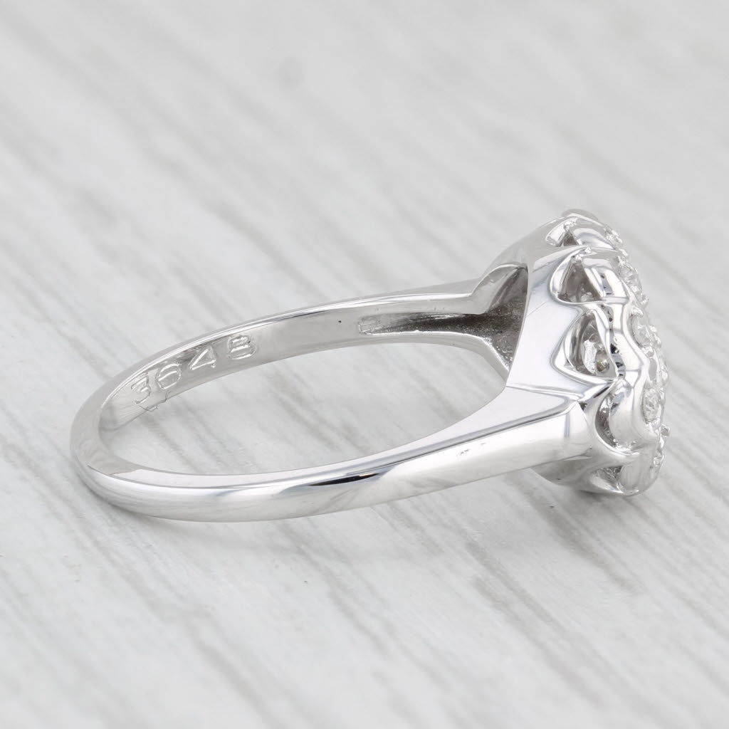 Light Gray Vintage 0.18ctw Diamond Princess Ring 14k White Gold Size 6