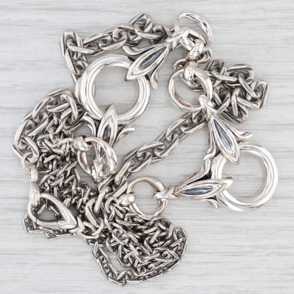 Ann King Statement Necklace Sterling Silver 22" Cable Chain