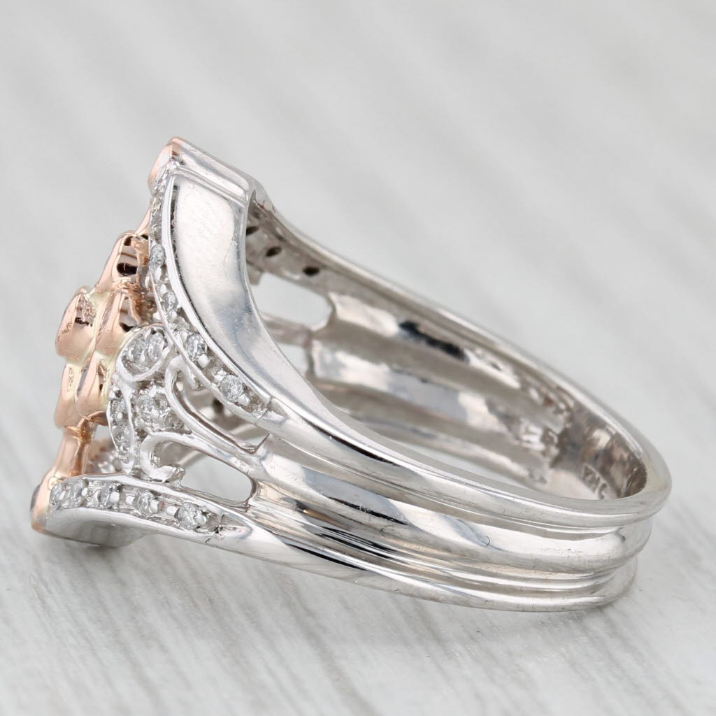 Light Gray 0.33ctw Diamond Flower Cluster Ring 14k Yellow White Gold Size 7 Cocktail