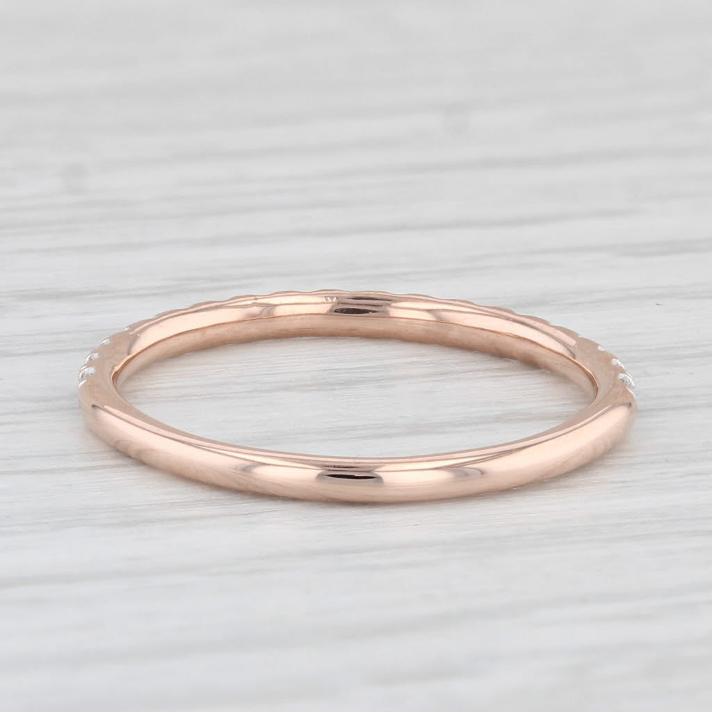 Light Gray 0.20ctw Diamond Wedding Band 14k Rose Gold Size 6.75 Stackable Ring