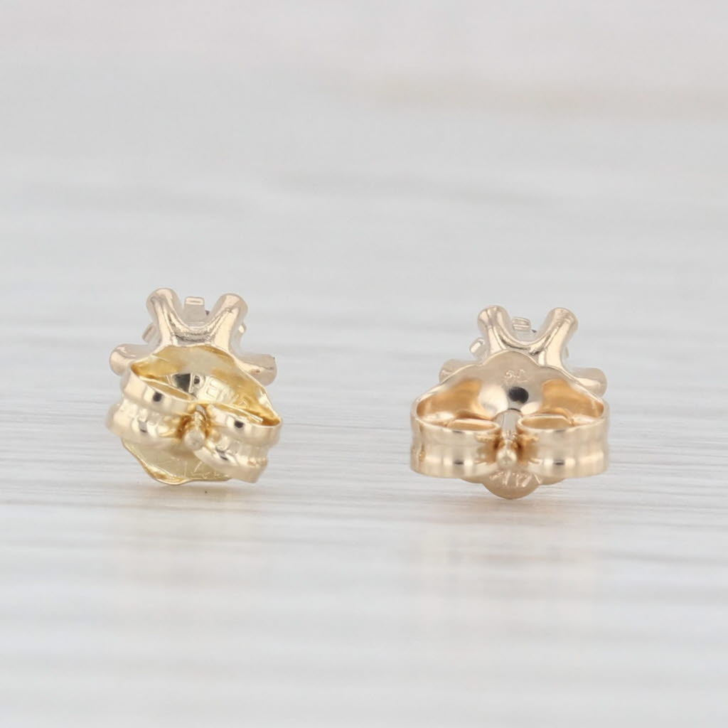 Light Gray 0.20ctw Ruby Solitaire Buttercup Earrings 14k Yellow Gold