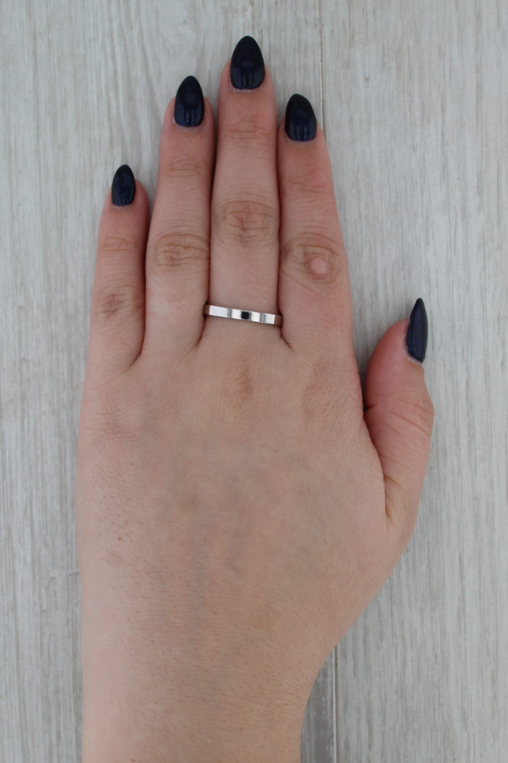 Euroshank Beveled Band Platinum Size 10.5 Ring Stackable Wedding Ring