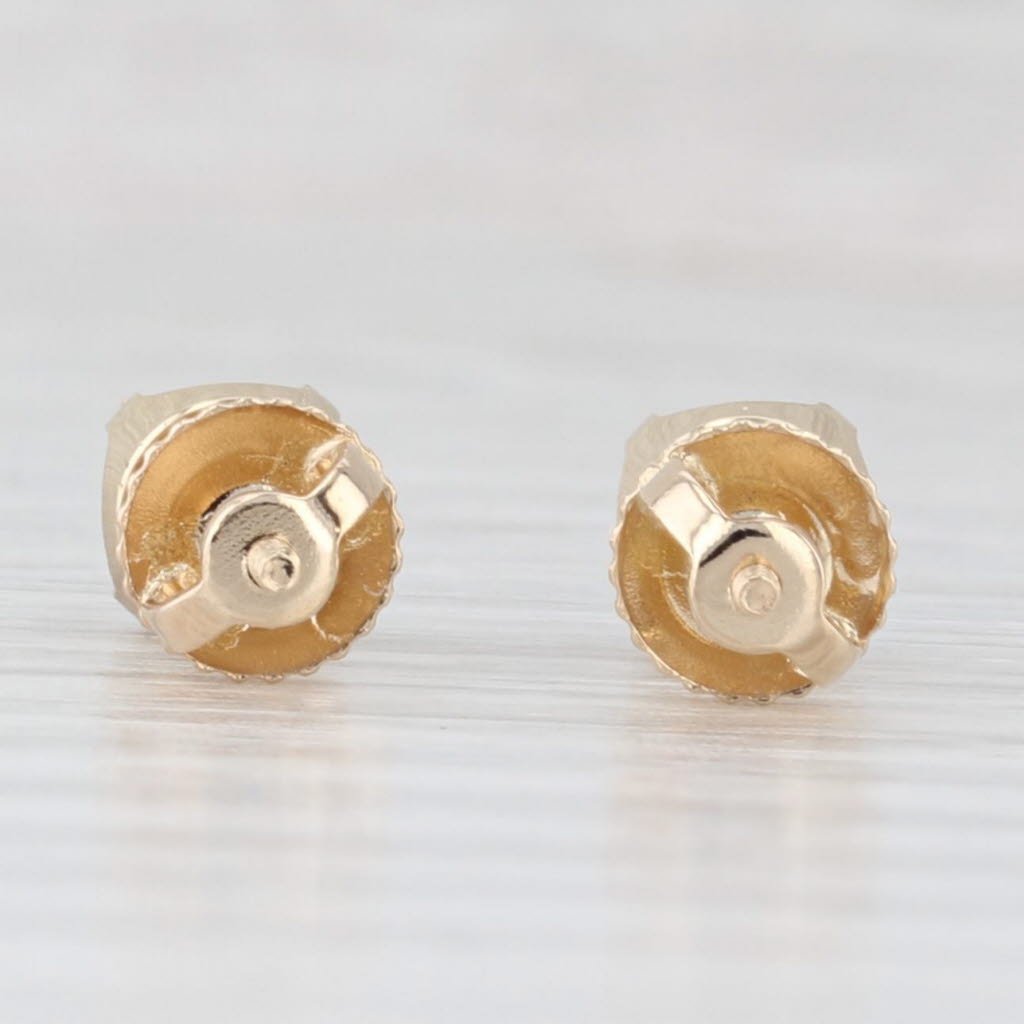 Light Gray 0.79ctw Round Blue Sapphire Solitaire Stud Earrings 14k Gold Pierced Screw Backs