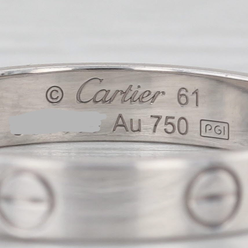 Vintage Cartier Ring 18k White Gold Band Size 9.5 61 Stackable Ring 3.5mm Mini