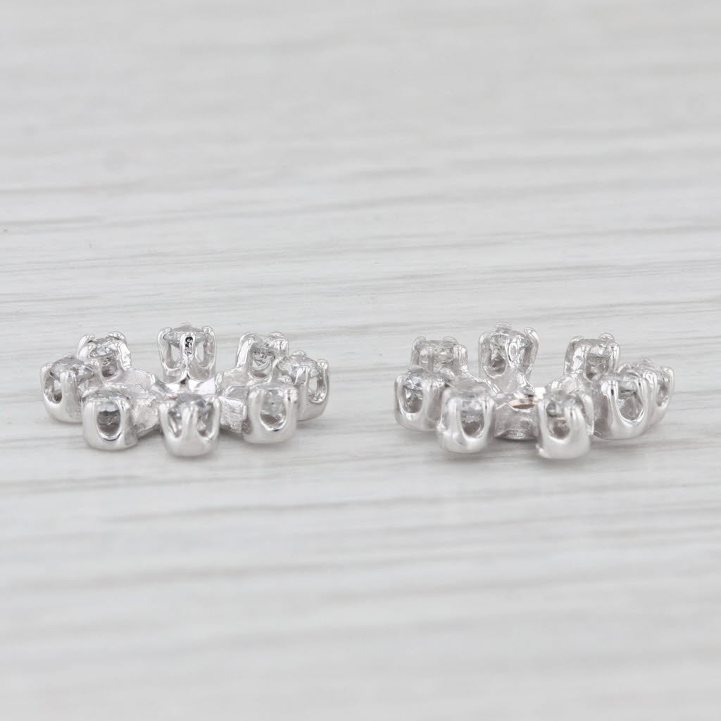 Light Gray 0.48 ctw Diamond Halo 14K White Gold Earring Enhancers