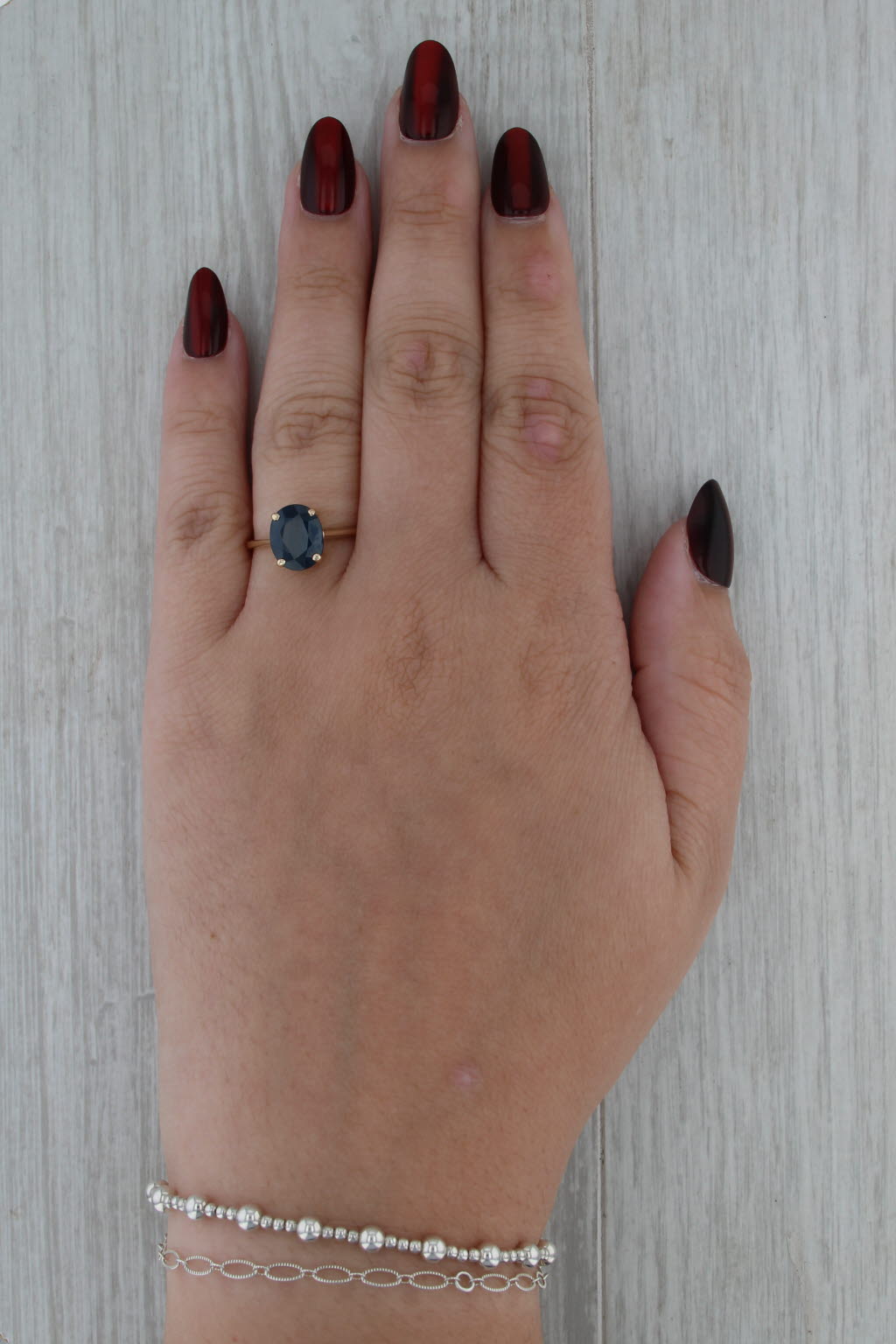 2.55ct Oval Blue Sapphire Solitaire Ring 14k Yellow Gold Size 8