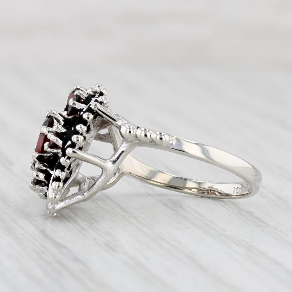 Light Gray 0.95ctw Garnet Butterfly Ring 10k White Gold Size 6.25
