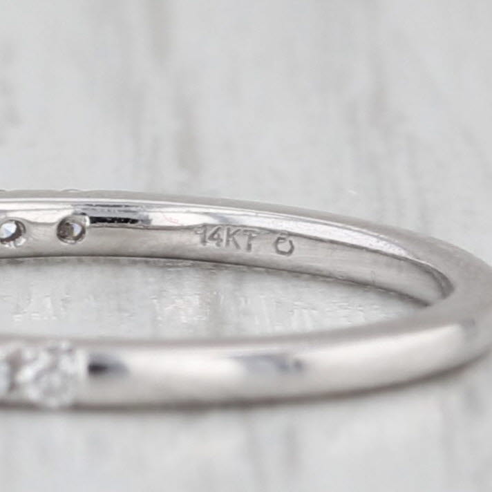 0.27ctw Diamond Wedding Band 14k White Gold Size 6.25 Stackable Ring