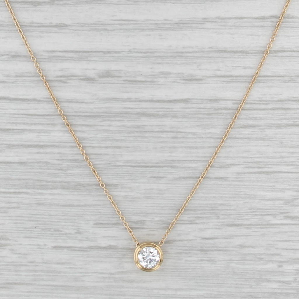 New IGI 0.52ct Lab Grown Diamond Solitaire Pendant Necklace 10k Yellow Gold