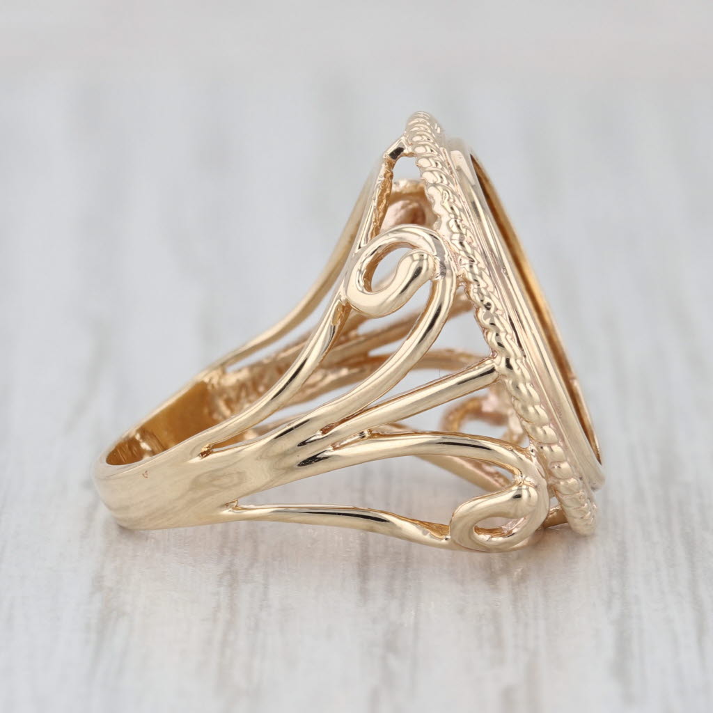 1987 American Gold Eagle 1/10oz Coin Ring 14k 22k Yellow Gold Size 6.25