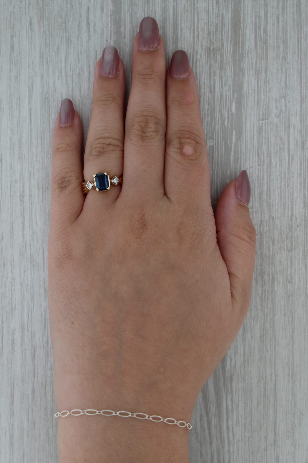1.46ctw Blue Sapphire Diamond Ring 14k Yellow Gold Size 6.5 Engagement
