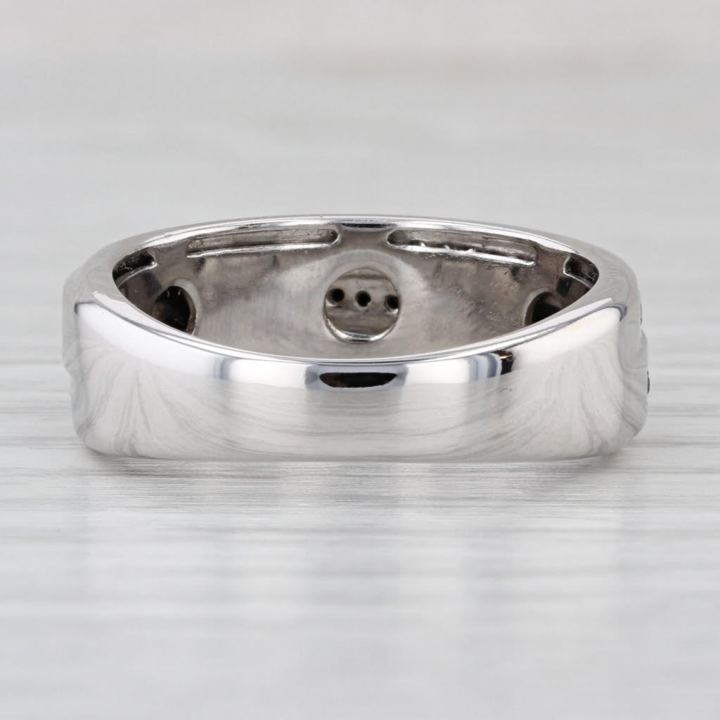 0.33ctw Black White Diamond Wedding Band 10k White Gold Size 10 Ring
