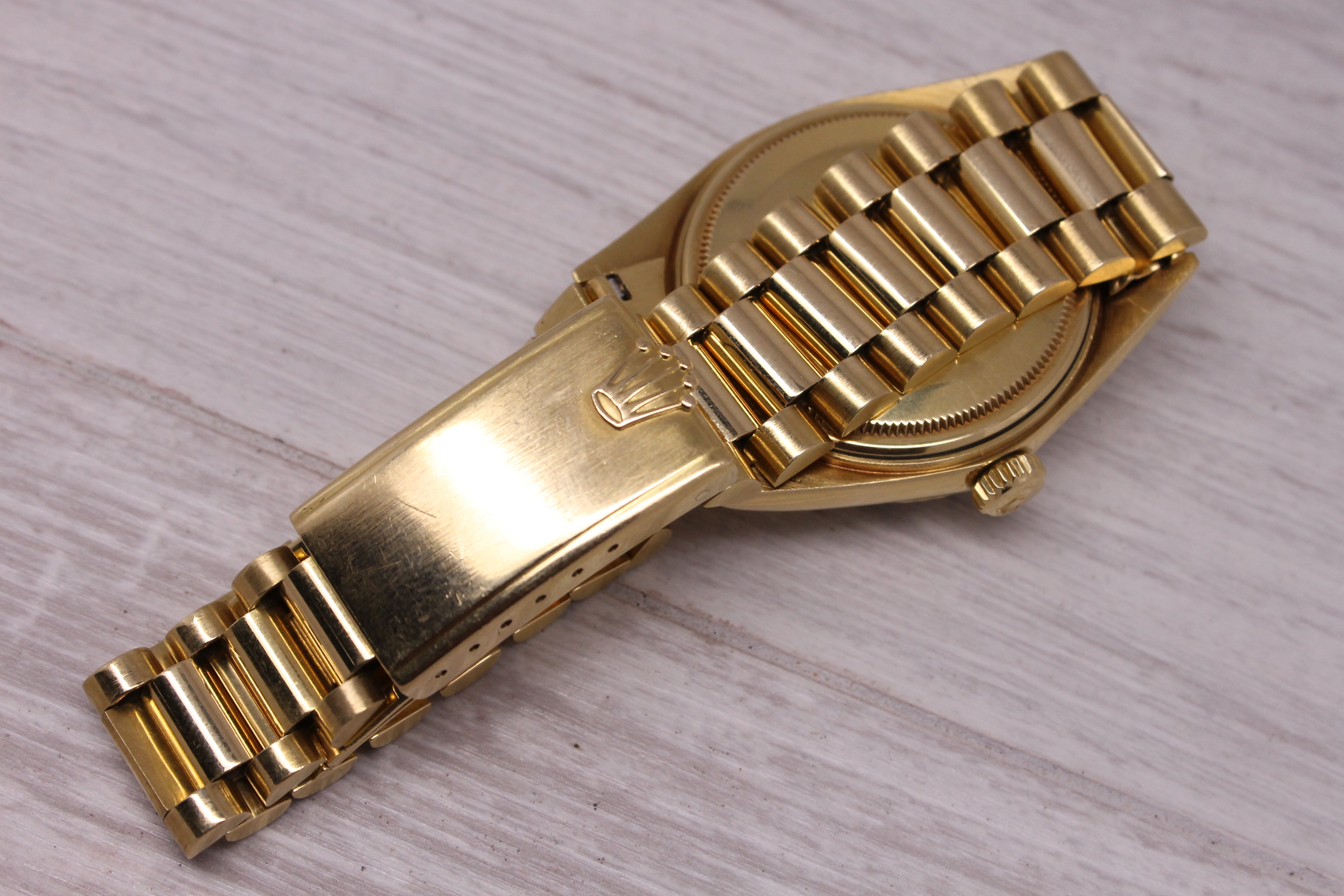 Vintage 1966 Rolex Datejust 1601 18k Yellow Gold Mens Watch w/ Bracelet & Box