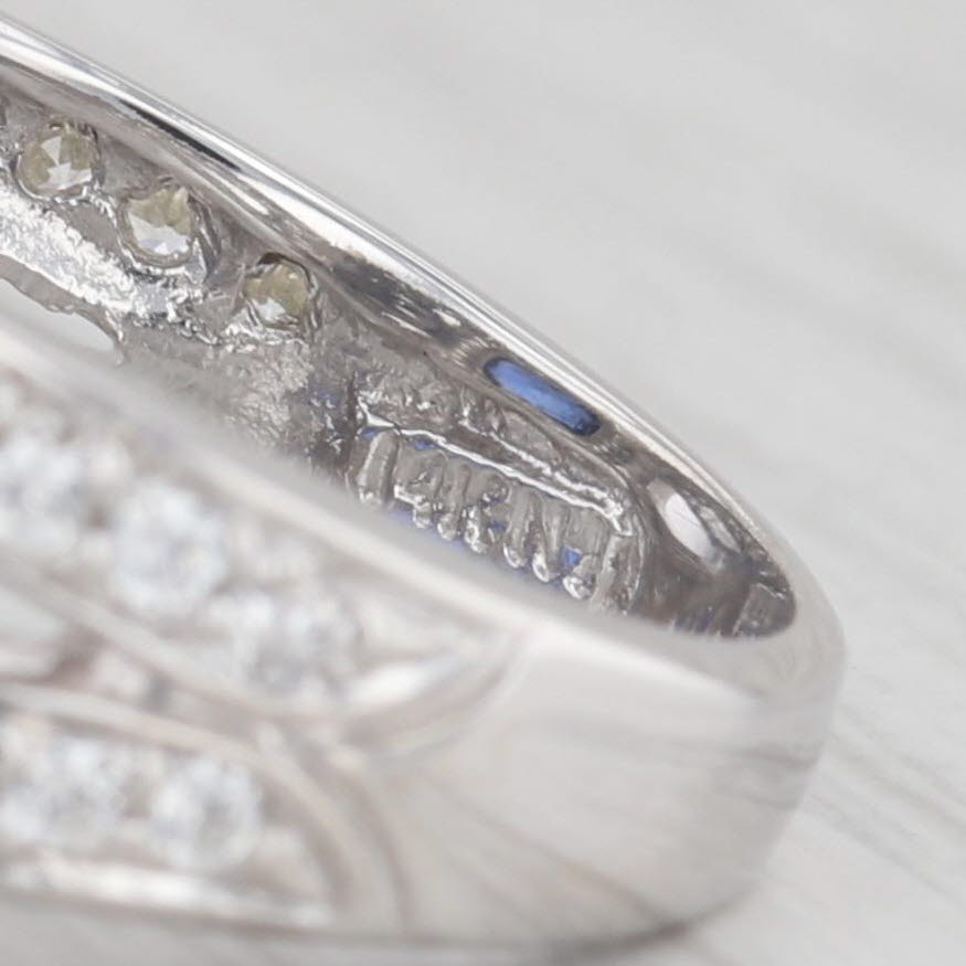 Light Gray 7.44ctw Lab Created Blue Sapphire Cubic Zirconia Ring 14k Gold Size 9 Cocktail