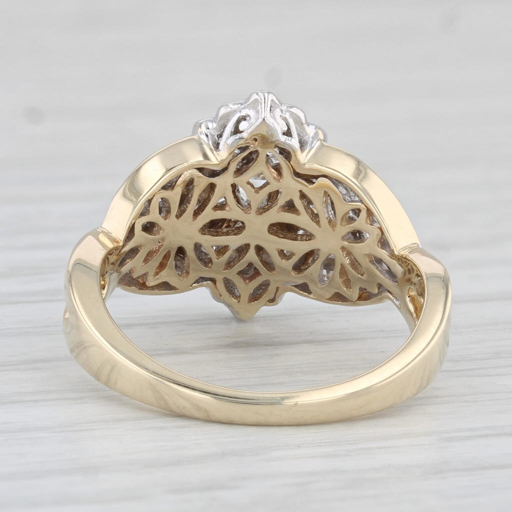 Light Gray 1.03ctw Diamond Ring 14k White Yellow Gold Size 7 Engagement