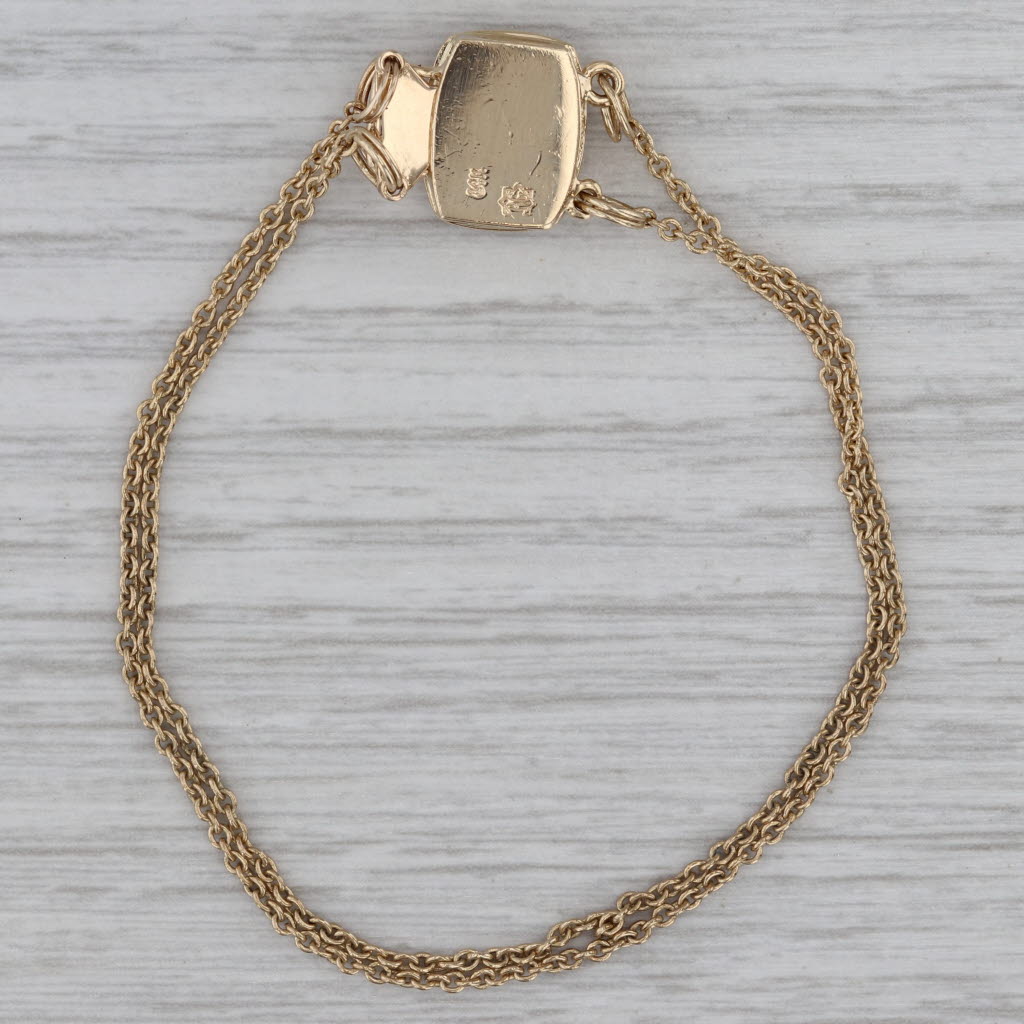 Gray 0.12ctw Sapphire Slide Charm Bracelet 14k Gold 6.5" Cable Chain Richard Glatter