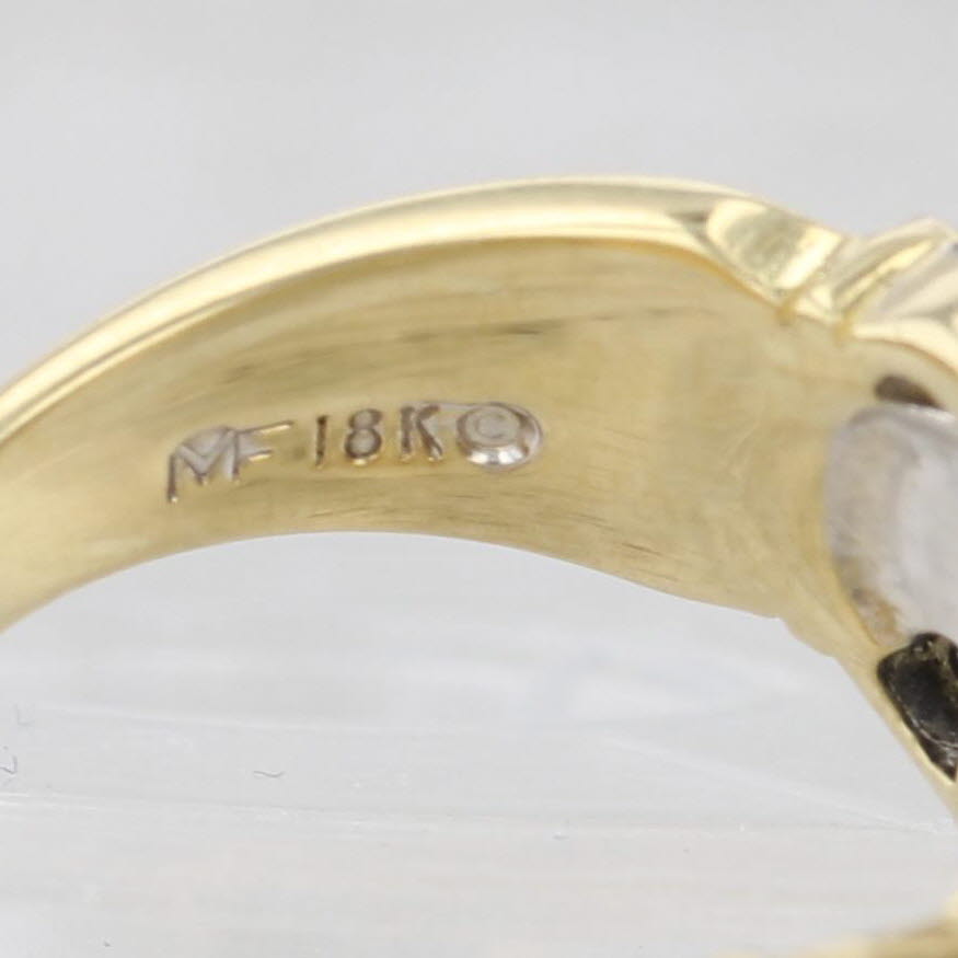 3.50ctw Aquamarine Pear Diamond Cocktail Ring 18k Yellow Gold Size 6