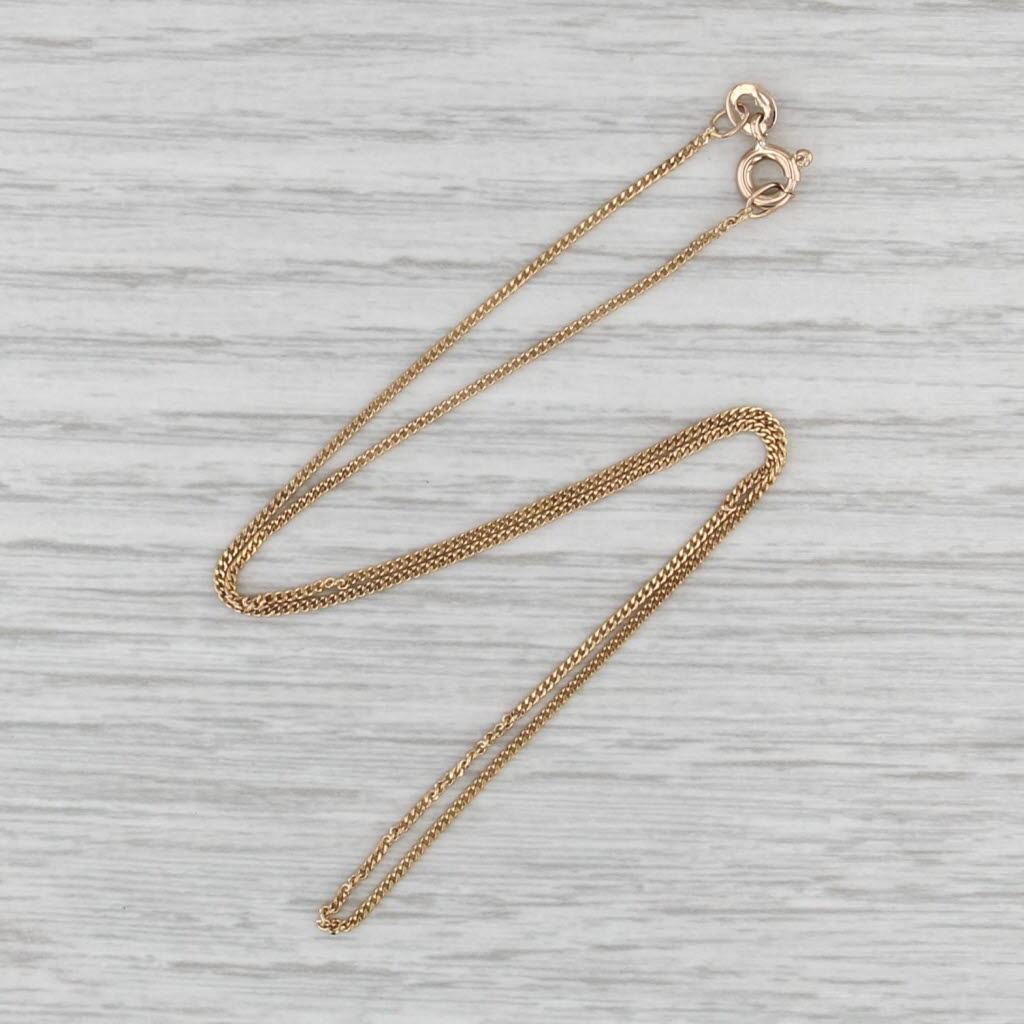 Curb Chain Necklace 10k Yellow Gold 13.5" 1mm