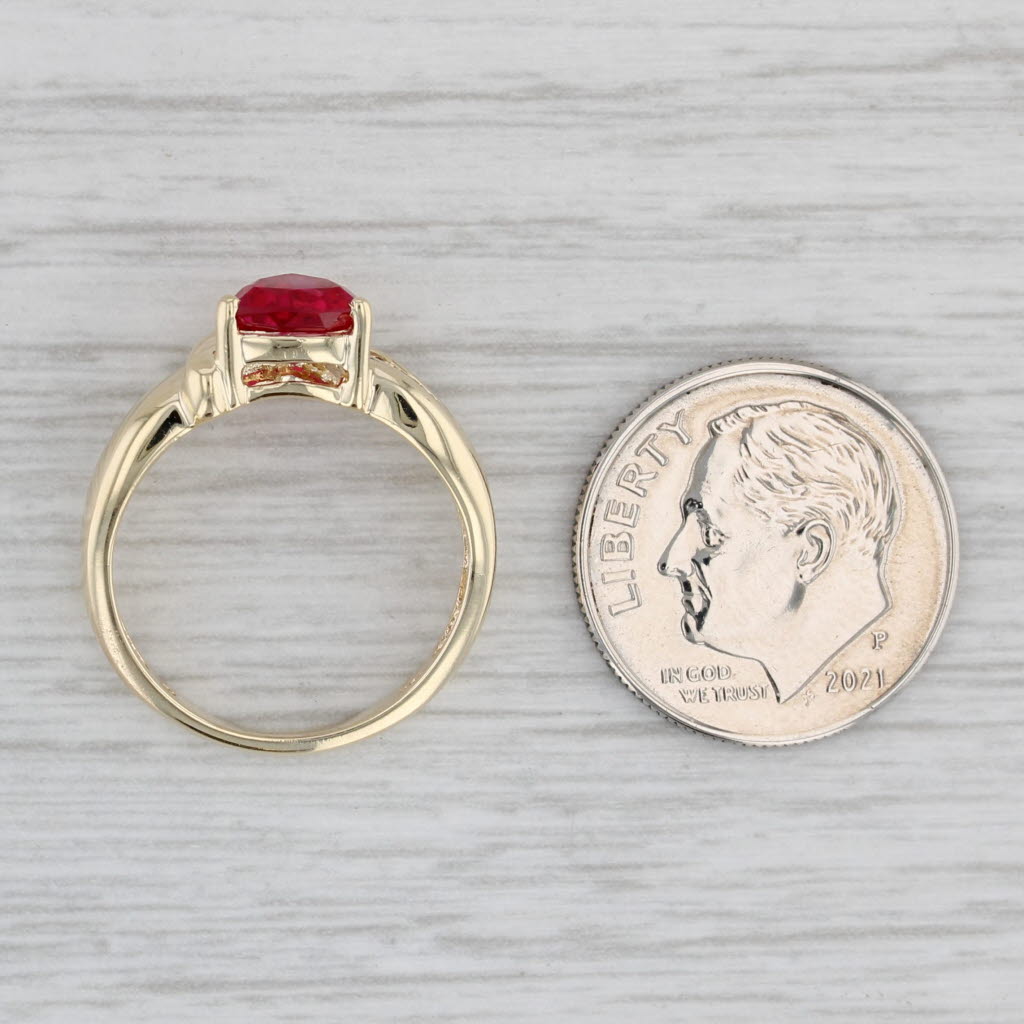Gray 0.92ctw Lab Created Ruby Diamond Ring 10k Yellow Gold Size 5