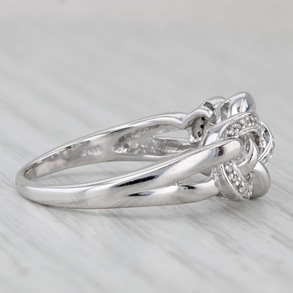 Gray Diamond Celtic Knot Ring 10k White Gold Size 8.5