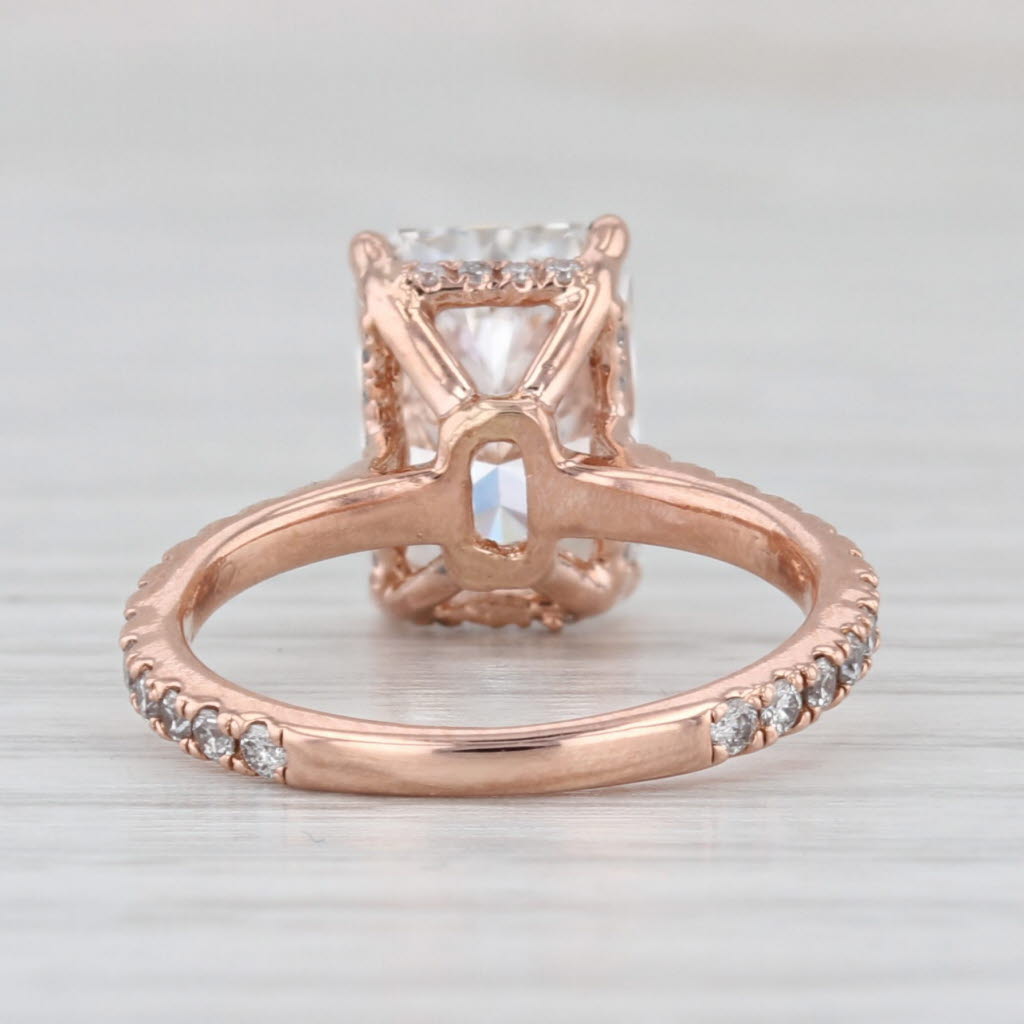 2.87ctw Lab Grown Diamond Engagement Ring 14k Rose Gold Size 3.75 IGI