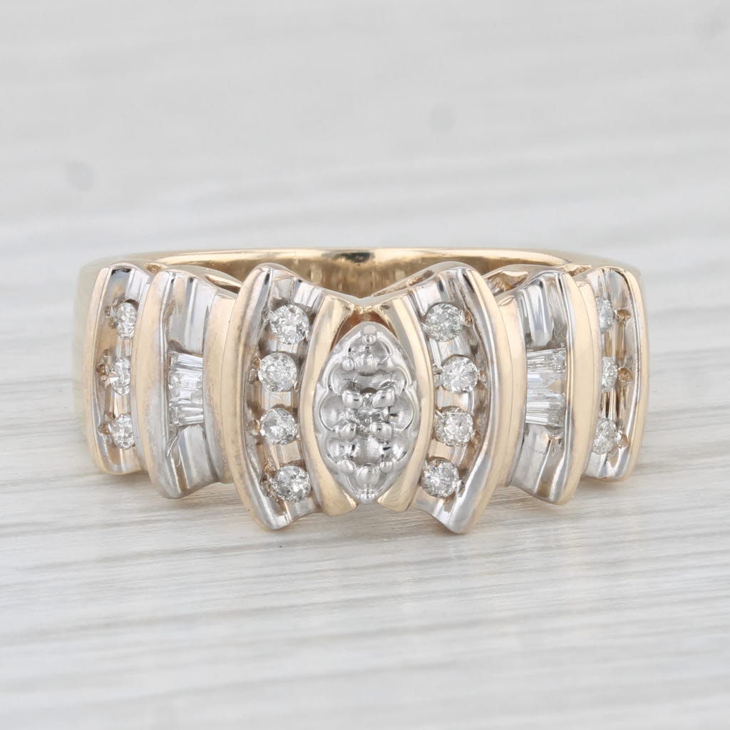 Light Gray 0.23ctw Diamond Ring 10k Yellow Gold Size 7 Engagement