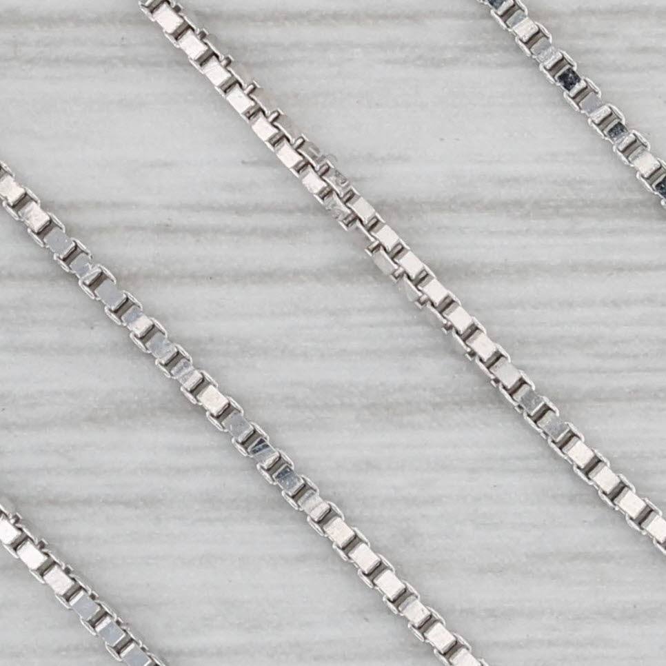 Gray New 0.23ctw Diamond Rings Pendant Necklace 14k White Gold Box Chain 17"-18"