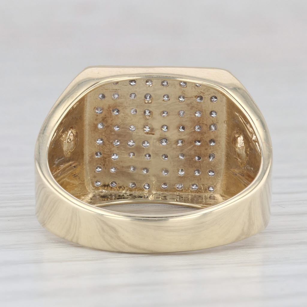 Light Gray 0.53ctw Pave Diamond Ring 10k Yellow Gold Size 10.5 Men's
