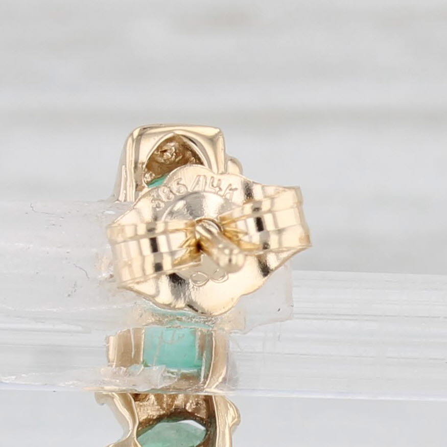 Light Gray 0.35ctw Emerald Diamond J-Hook Drop Earrings 14k Yellow Gold