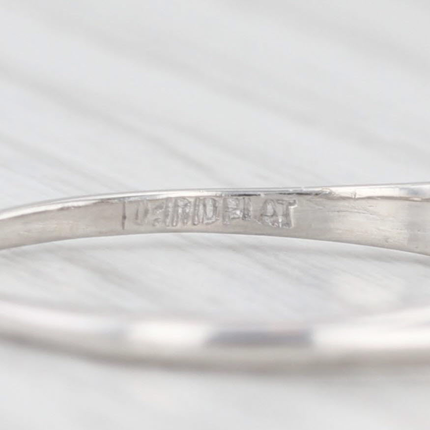Light Gray Art Deco 0.12ctw Diamond Wedding Band Platinum Stackable Ring