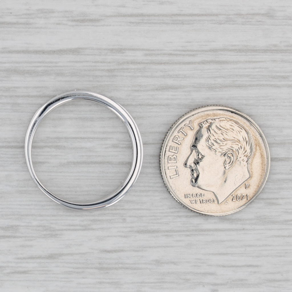 Gray 0.36ctw Diamond Wedding Band 14k White Gold Size 5.25 Stackable Anniversary Ring