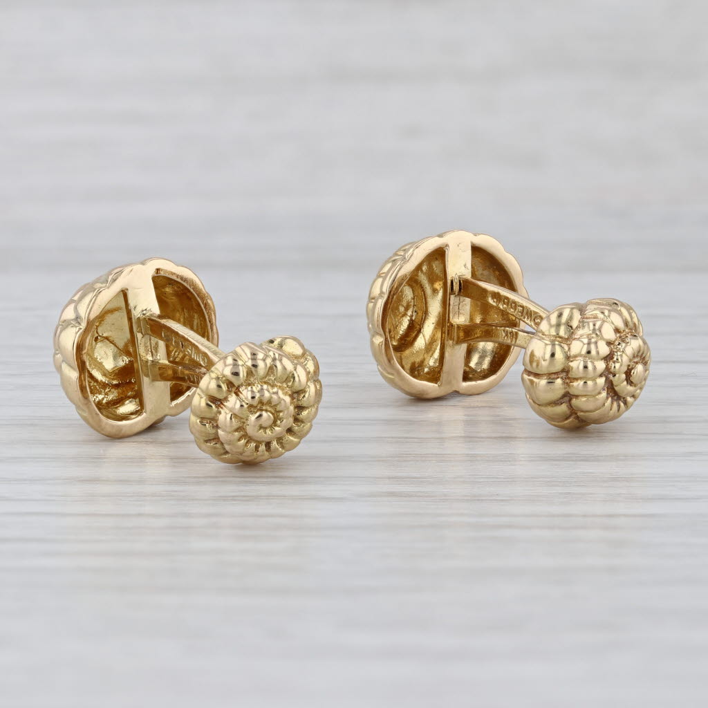 David Webb Nautilus Shell Cufflinks 4 Shirt Studs Set 18k Gold Suite Accessories