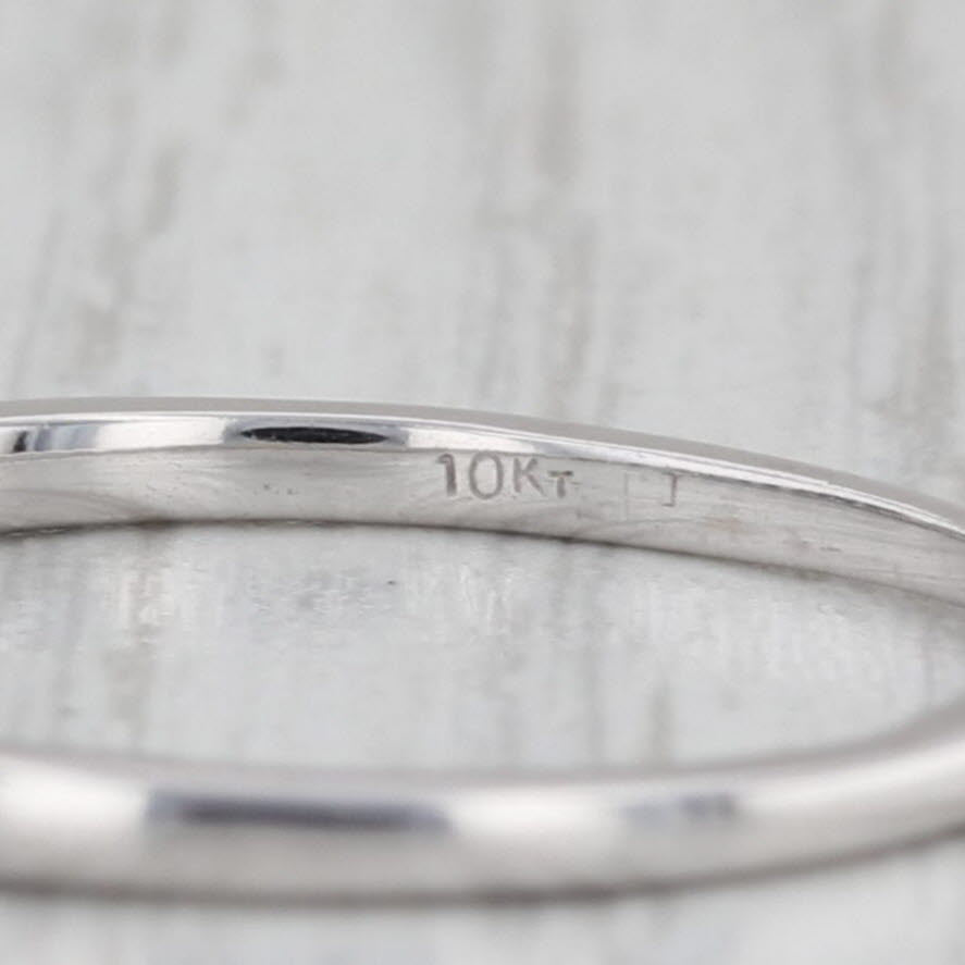 0.10ctw Diamond Wedding Band 10k White Gold Stackable Bridal Ring Size 11