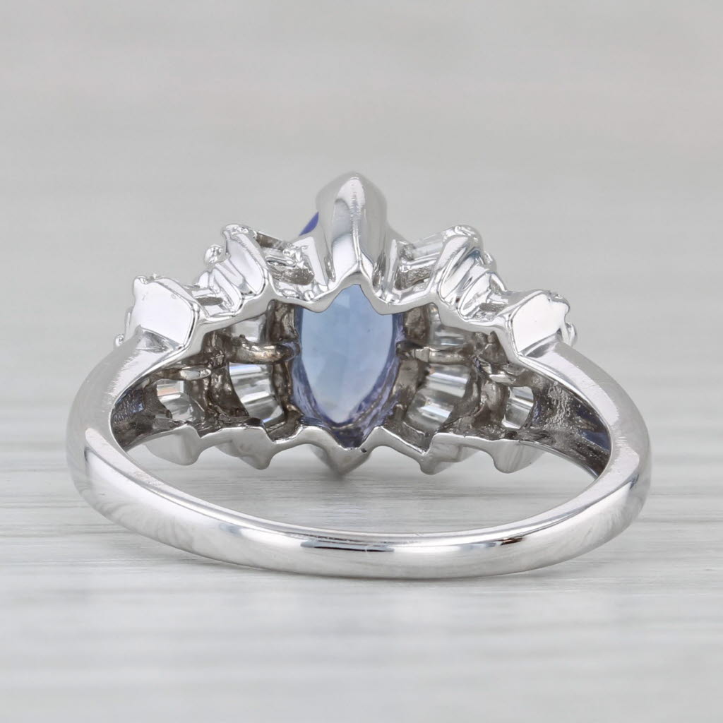 Gray 1.50ctw Marquise Tanzanite Diamond Ring 14k White Gold Size 7