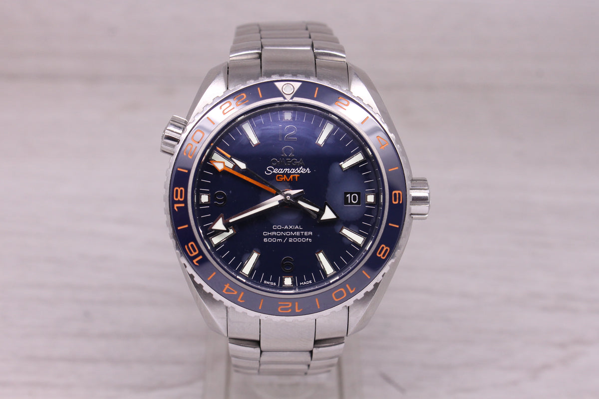 Omega Seamaster GMT Good Planet Ocean Mens 43.5mm Steel Automatic Divers Watch