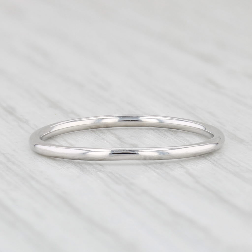Light Gray Classic Women's Wedding Band 14k White Gold Stackable Ring Size 6