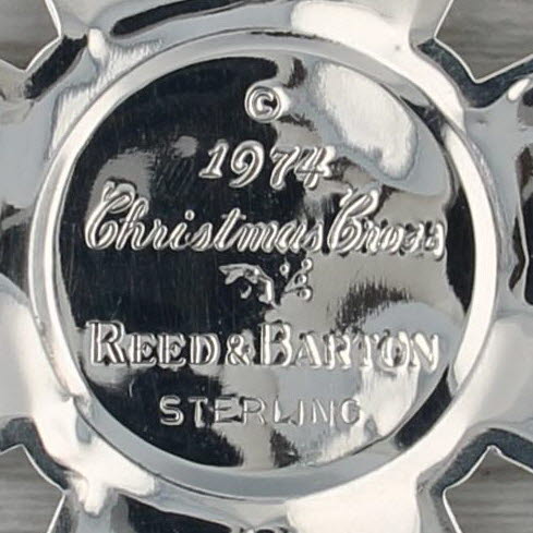 1974 Reed & Barton Christmas Cross Ornament Sterling Silver Holiday Collectible