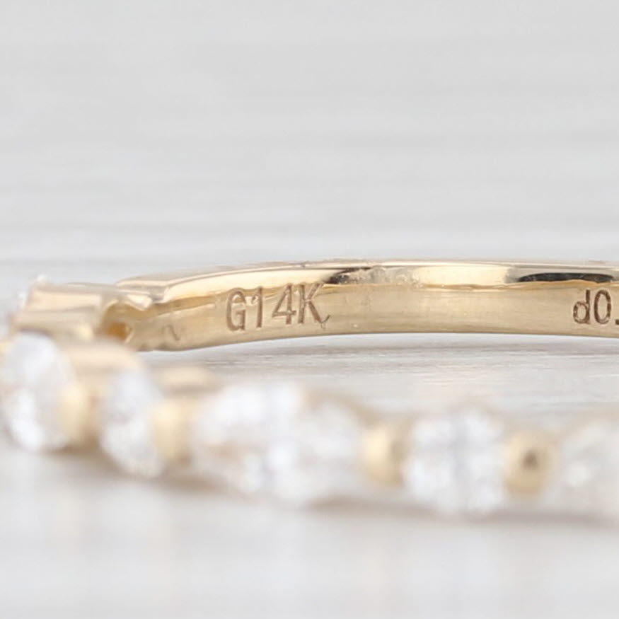 Light Gray New 0.63ctw Diamond Wedding Band 14k Yellow Gold Stackable Anniversary Ring 6.5