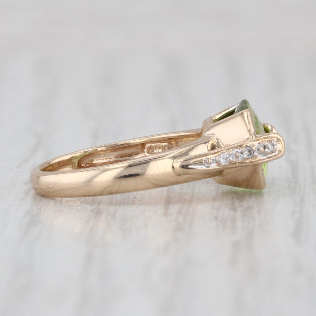 2.96ctw Peridot Diamond Ring 14k Yellow Gold Size 4.5