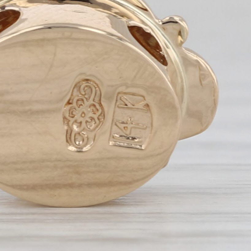 Old Victoria 0.45ct Blue Topaz Slide Bracelet Charm 14k Yellow Gold Vintage