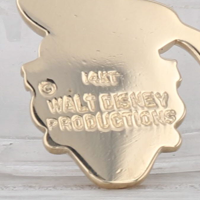 Disney Donald Duck Pendant 14k Yellow Gold Cartoon Souvenir Charm