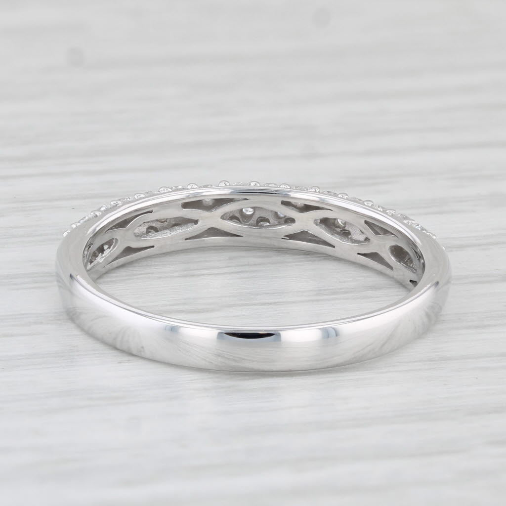 Light Gray 0.50ctw Diamond Wedding Band 14k White Gold Size 8.75 Anniversary Ring Stackable