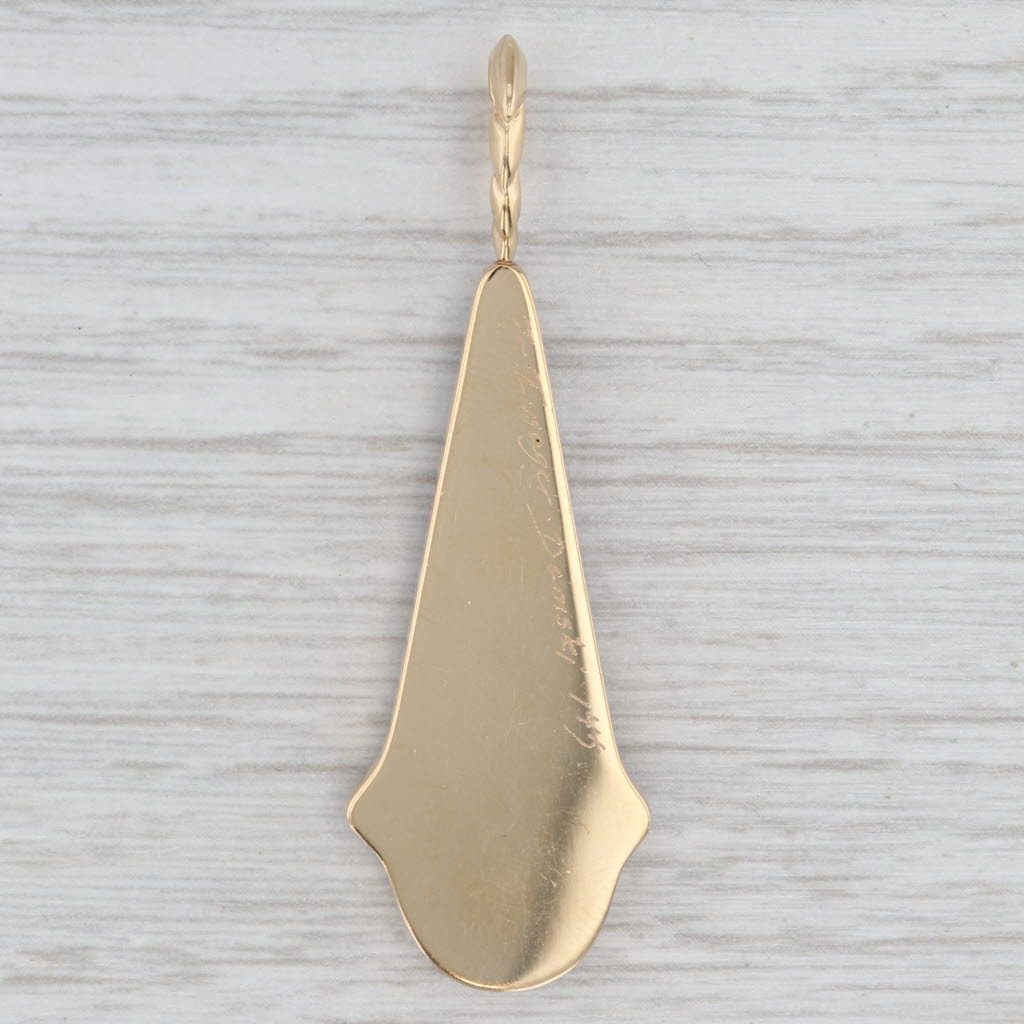 Light Gray Sapphire Cloisonne Color Drop Pendant 14k Yellow Gold Fusager Demski Statement
