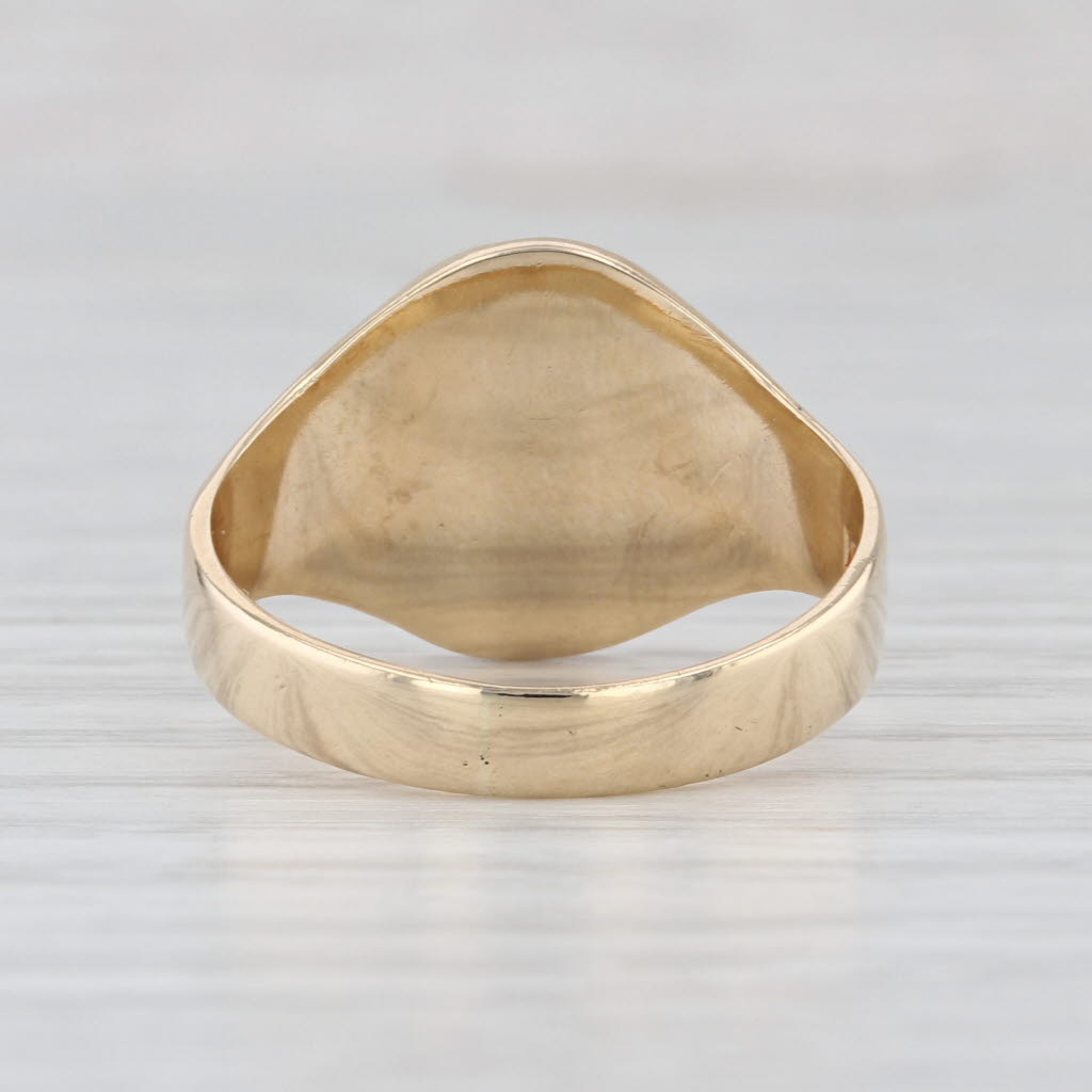 Vintage Engravable Signet Ring 10k Yellow Gold Size 8.25